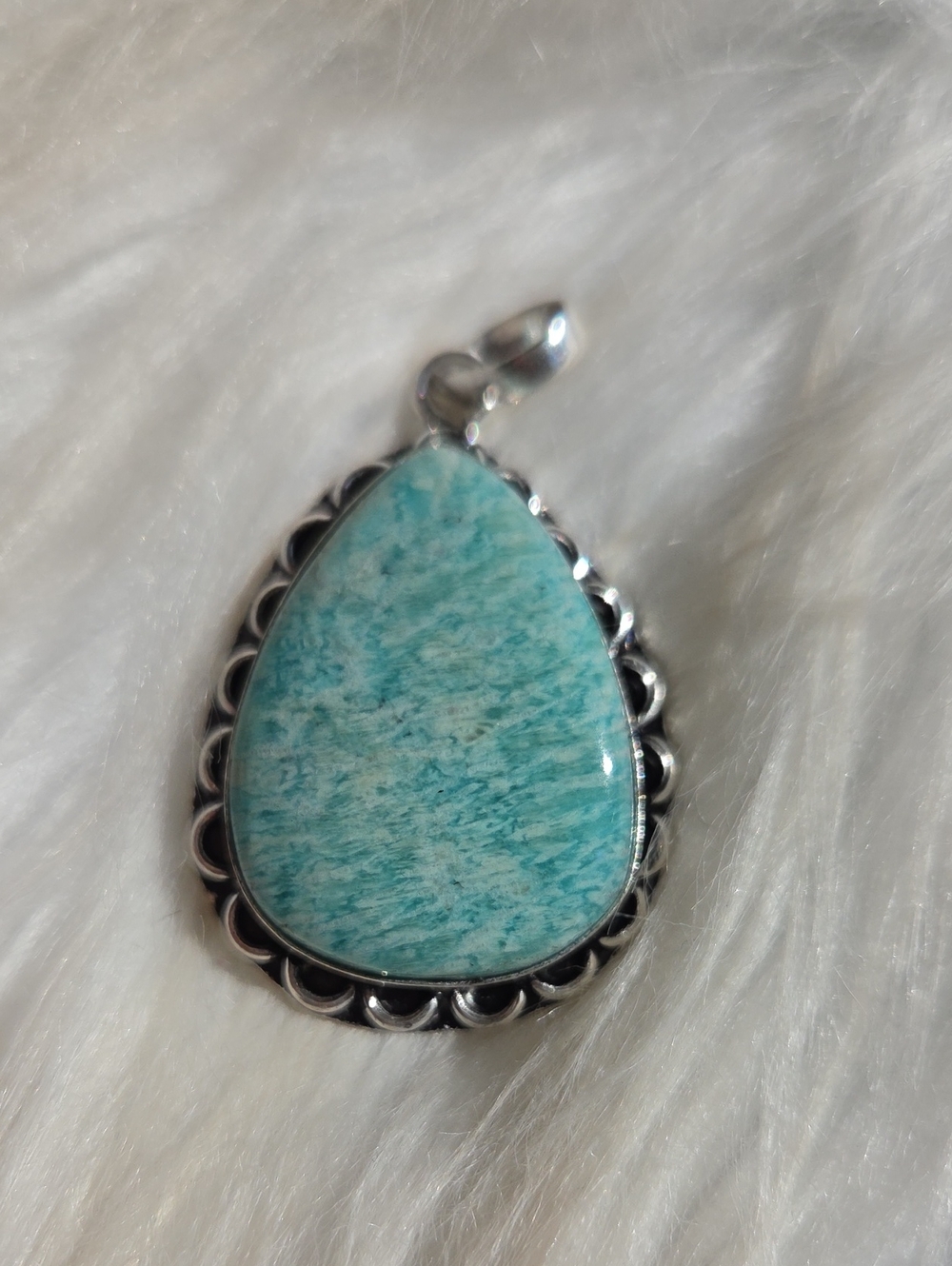 Amazing Amazonite Silver Plated 925 Gemstone Necklace Pendant